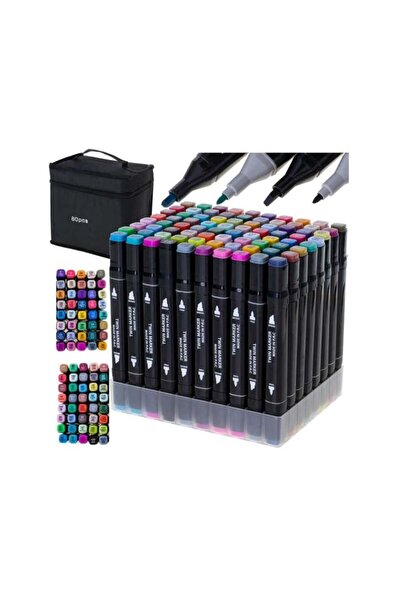 OEM Set 24 Markere Artistice cu 2 Capete, Geantă și Suport
