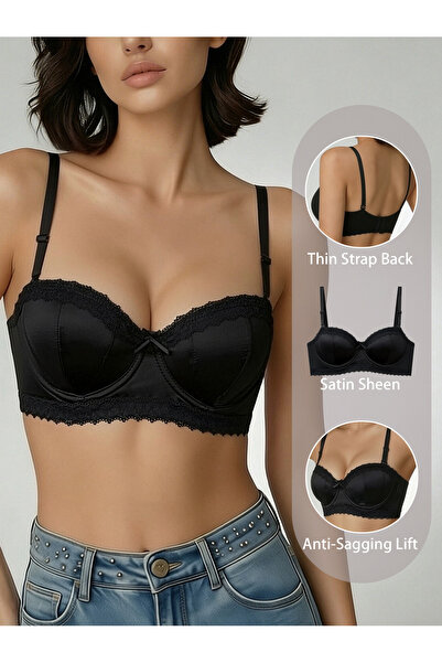 Generic Brand 1/2 half cup solid color women's underwear thin with steel ring...