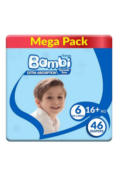 Sanita Bambi Baby Diapers Size 6 - 46 Diapers