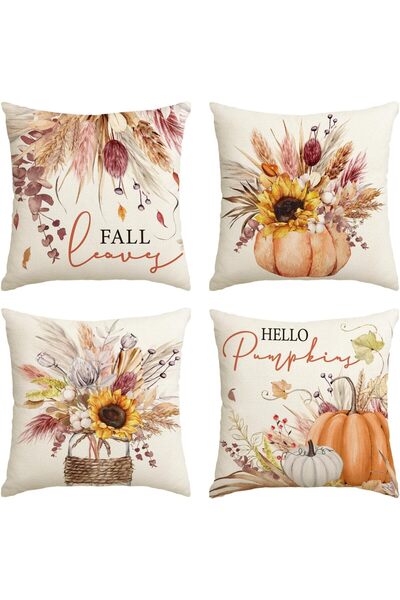 OtherMax Set de fețe de pernă decorative, 4 bucăți, multicolore de toamnă, 45...