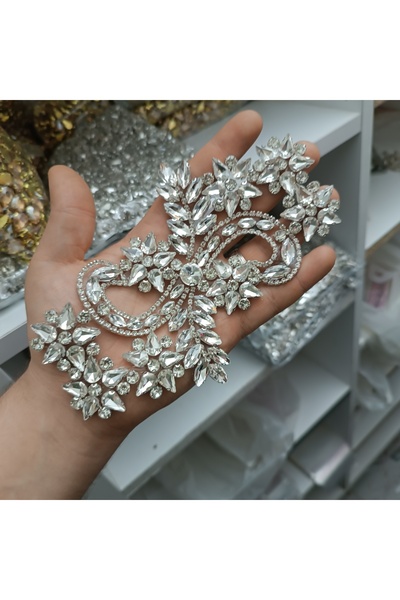 Leylak Store Kristal Taşlı Abiye Aplik Ütüyle Yapışan Şık Tasarım