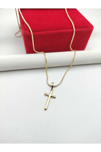 xUPING Cross chain -60 cm- 14k gold plated