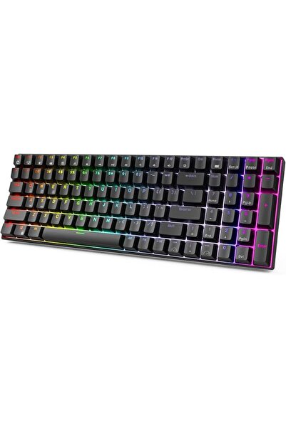 RK ROYAL KLUDGE RK100 2.4G Wireless/Bluetooth/Wired RGB Mechanical Keyboard, ...