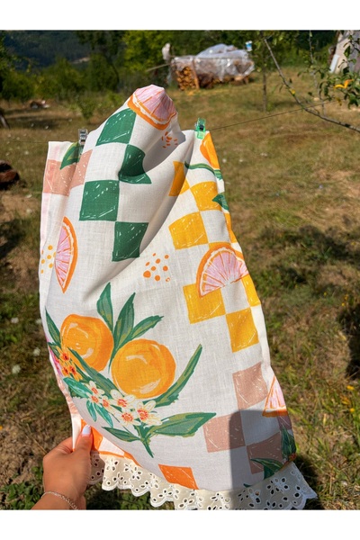 ToffyStore Cream Pistachio Mandarin Kitchen Towel