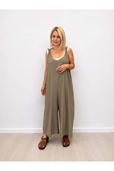 SİSTA MODA 680 U-Neck, Thick Straps, Wide Legs, Bohemian Jumpsuit