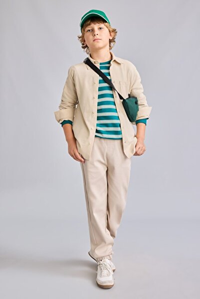 DeFacto Pocketed Jogger Fit Elastic Cuff Knitted Look Trousers for Boys I1981...