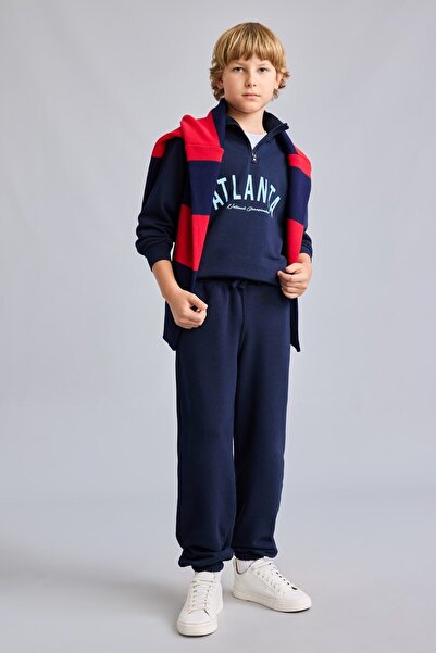 DeFacto Half Zipper Printed 2-Piece Set for Boys I0291A826Au