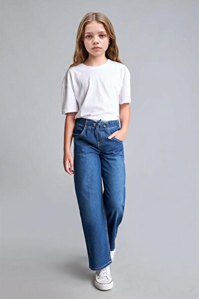 DeFacto Elastic Waist Wide Leg Jean Trousers for Girls H6242A826Au