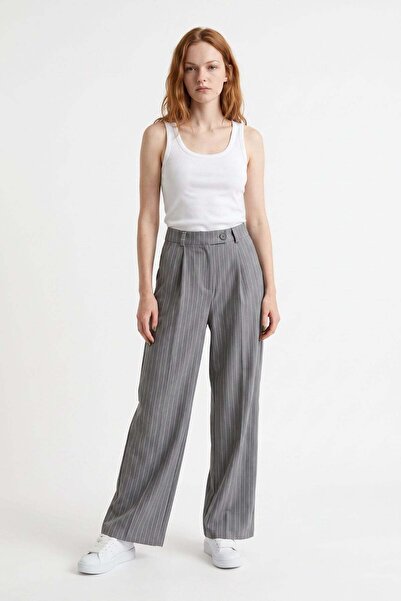 HAKKE Striped Cross-Waisted Casual Trousers