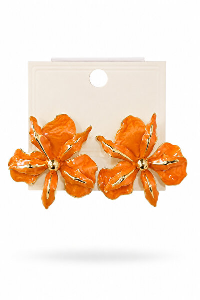 cityvision Orange Color Stone Vip Model Steel Earrings