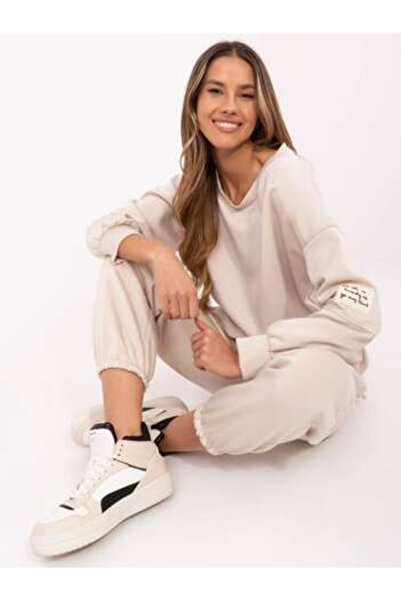 Italy Moda Women's Suit Long Sleeve, Elastic Cuffs, ITALY MODA, Beige Casual