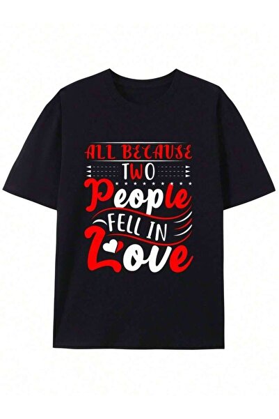 2BIR Graphic Short Sleeve For Men Loose Fit Crewneck With Love Story T-Shirt ...