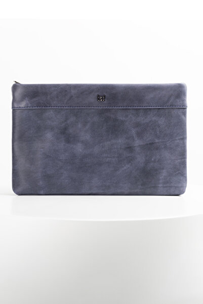 BAYDERİ Luse Leather Handbag Crazy Navy Blue