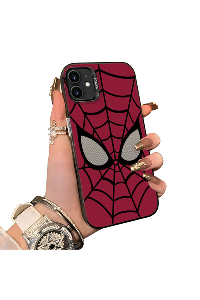 Hontinga iPhone 12 Mini Uyumlu Silikon Kenar Sert Arka Kılıf Couple Spiderman...