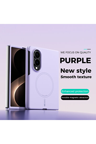Choice4 Galaxy Z Fold 8 Q Purple Z Fold 8 Wide Liquid Magnetic Case for Z Fol...