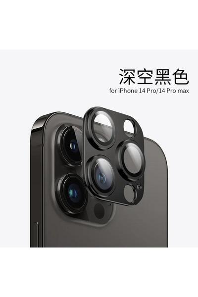 Choice57 For iPhone 15 Black 3D Full Metal Camera Lens Protector Tempered Gla...