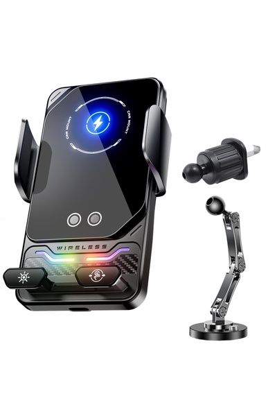 Choice4 F7 Metal Holder 15W Universal Car Phone Wireless Charger Holder Auto-...