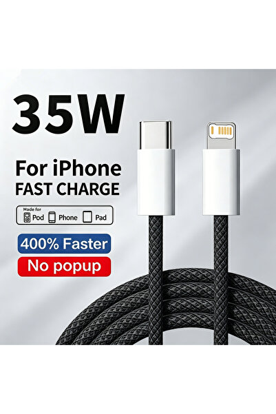 Choice3 2m Black 35W Fast Charge Braided PD Cable For iPhone 13 14 Pro Max 11...