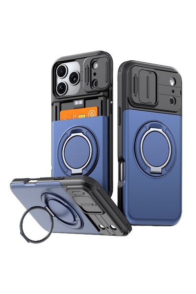 Choice iPhone17 Pro Max blue Multifunctional Wallet Phone Case W/ For MagSafe...