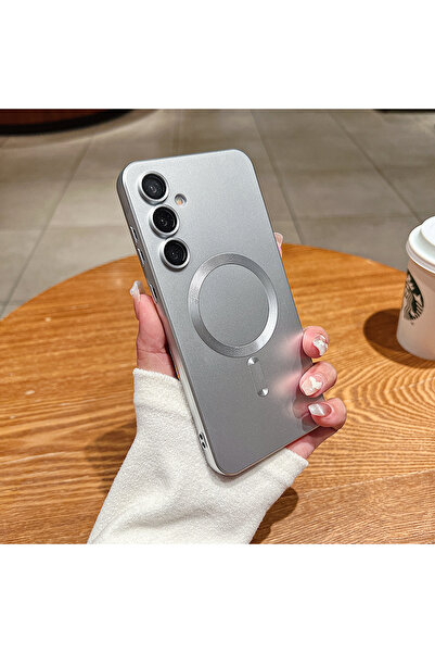 Choice61 Galaxy S24 Silver Luxury Matte Magnetic Phone Case For S26 S25 S24 S...