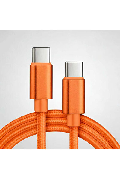 Choice18 1m Orange 1/2/3m 60W 5A Nylon Fast Charging Cable Dual Type-C Colorf...