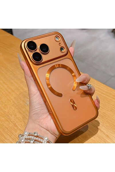 Choice5 iPhone17 Pro Max Orange Luxury Matte Frosted Magnetic Wireless Chargi...