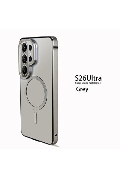 choice2 S26 Ultra Grey Metal Titanium Magnetic Suction Phone Casing For S26 U...