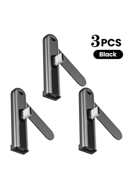 Choice BIack3pcs 240W USB C to USB C 360° Rotating Bracket Adapter Type C Fas...