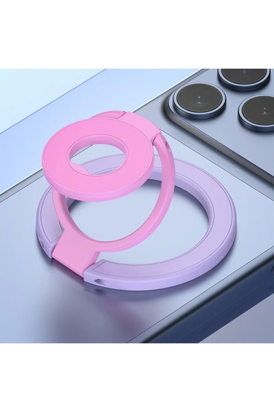 Choice3 B-Purple-Pink 360° Rotation Dual Magnetic Phone Holder for Magsafe Ca...