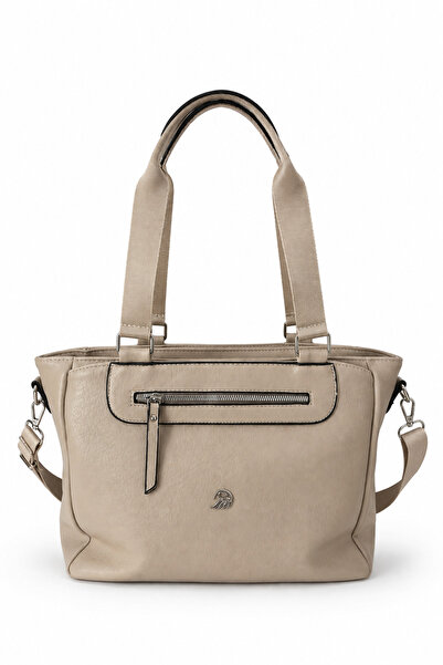 MILANOFOX Women's Beige Large Volume Multi-Compartment Soft Leather Zippered ...