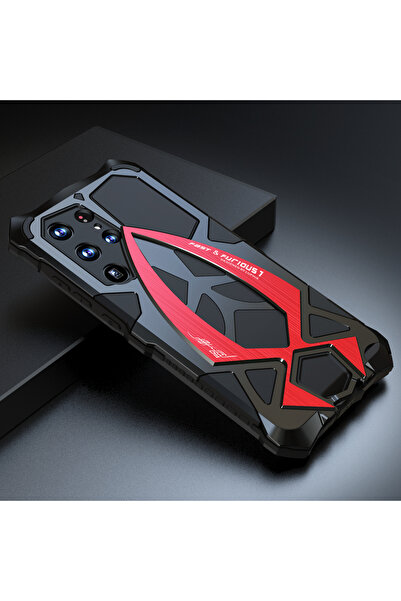 Choice3 Galaxy S26 Ultra Black Red Grade Heavy Armor Metal Phone Case for S26...