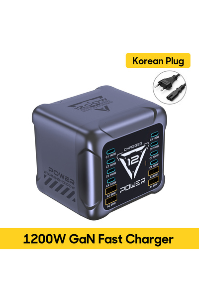 Choice Korean Plug 1200W GaN USB Type C Charger 140W 100W PD3.1 PPS QC4.0 Fas...