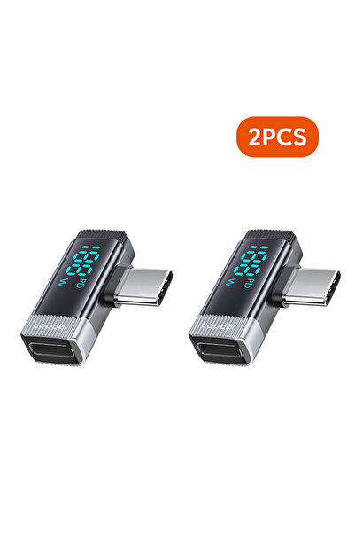 Choice4 toocki 2pcs Grey Toocki Lightning to Type C Adapter 90 Degree Elbow O...