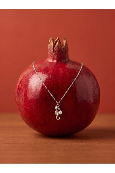 Silveria Jewels 925 Ayar Gümüş İnci Deniz Atı Kolye