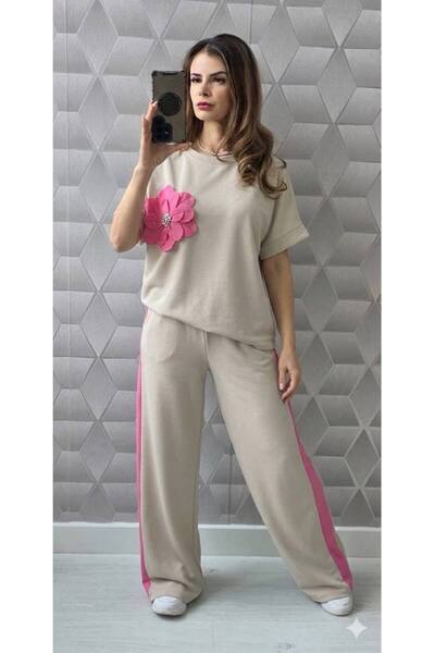 MAXORA SHOP Compleu cu maneca scurta Azaria - Bej
