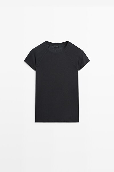 Massimo Dutti Kısa reglan kollu t-shirt