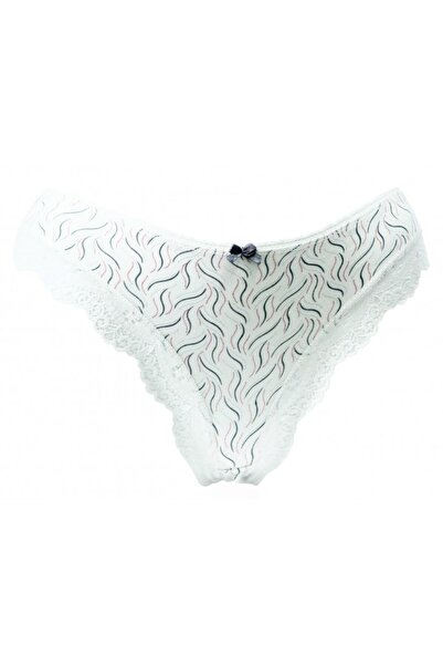 HUNEX UNDERWEAR ΓΥΝΑΙΚΕΙΟ ΣΛΙΠ ΜΕ ΔΑΝΤΕΛΗ ΣΤΟ ΤΕΛΟ ΛΕΥΚΟ 5720-01L, Μέγεθος XL