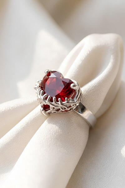 Elifsu Jewelry Gothic Ring Zircon Stone Ring Red Heart Thorn Adjustable Ring ...