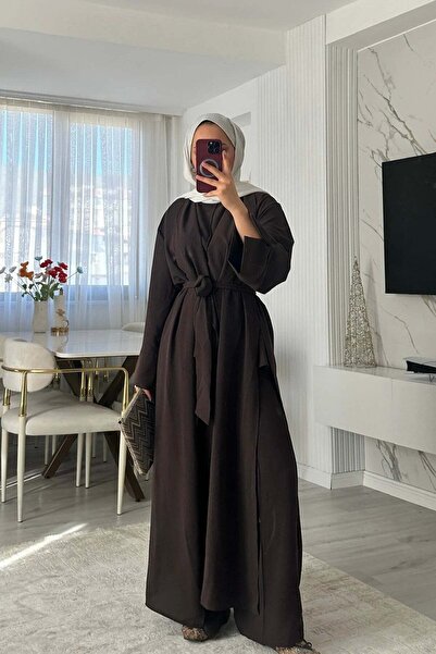 müqofficial Noir 3-Piece Abaya Set - Bitter Brown
