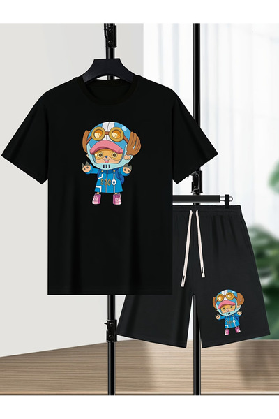 Joetsu Carton print soft short sleeve top and shorts set