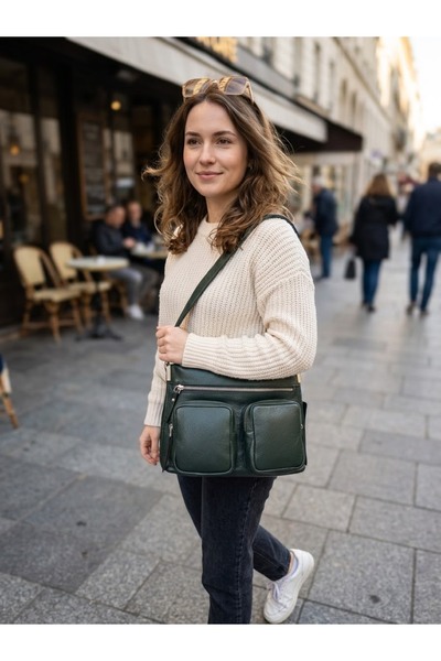 valentina victoria Valvi̇c Genuine Leather Daily Women's Bag with Pockets