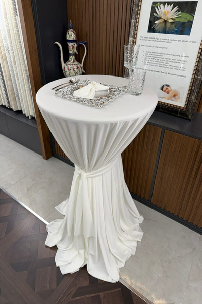 ilmek Dertsiz Tied Bistro Tablecloth - Wedding Event Organization Hotel Restaurant Cocktail Table Cover