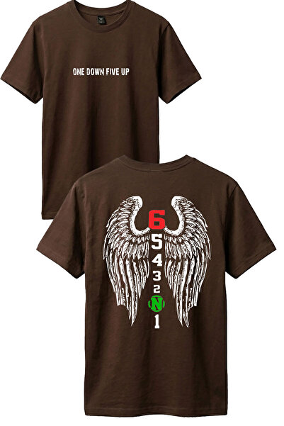 WİDİ Motorcyclist Motorcycle Design Printed Back Wing Detail One down Five up...