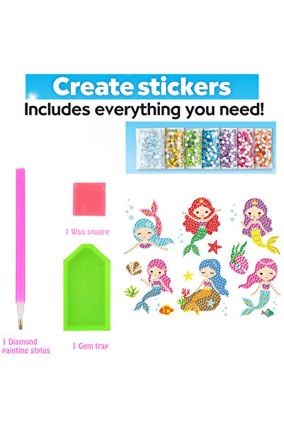 Choice 6pcs mermaid 12 Create Big Gem Diamond Painting Sticker Kit Art Craft ...