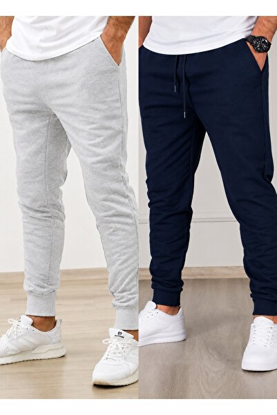 TORUK MAKTO Set de 2 pantaloni de trening unisex cu tiv cu nervuri Jogger, cu...