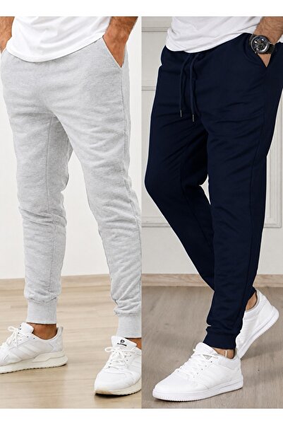 TORUK MAKTO Set de 2 pantaloni de trening unisex cu tiv cu nervuri Jogger, cu...