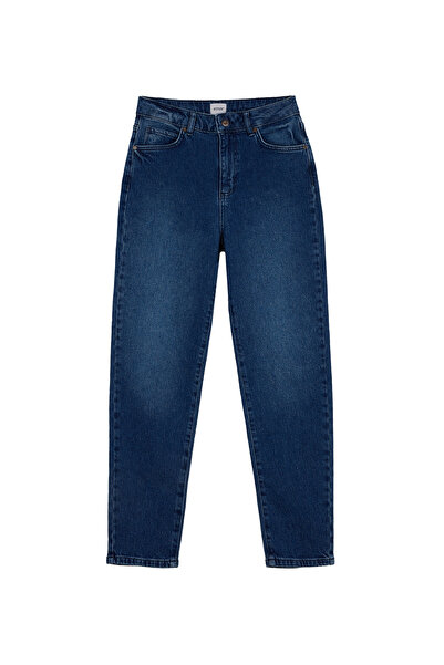 Mustang Lacivert Kadın Mom Fit Denim Pantolon CHARLOTTE TAPERED-1618