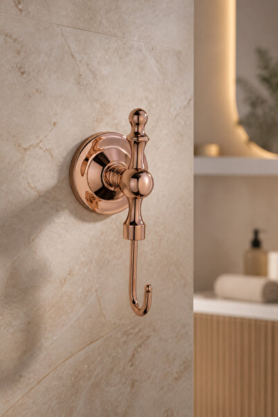 İSAOĞLU YAPI Bakır Bornozluk Bronz Retro Banyo Havluluk Bornozluk Pirinç Mate...