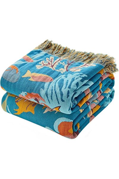 GENERAL MSGKV Boho Throw Blanket 100% Cotton Blankets for Bed Couch 60'x80', ...