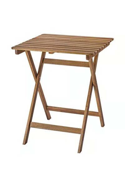 Generic طاولة خارجية قابلة للطي باللون البني الداكن مقاس 60x62 سم